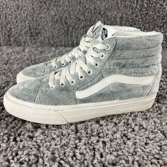 Vans Gray and White Fuzzy High-Top Sneakers - Picture 1 of 8